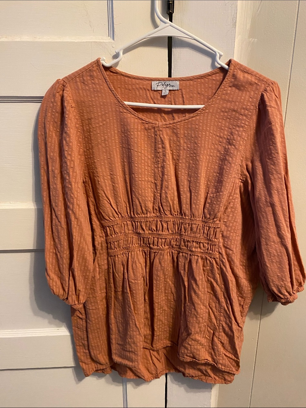 Pilgrim Rust-Tone Smocked Peasant Blouse